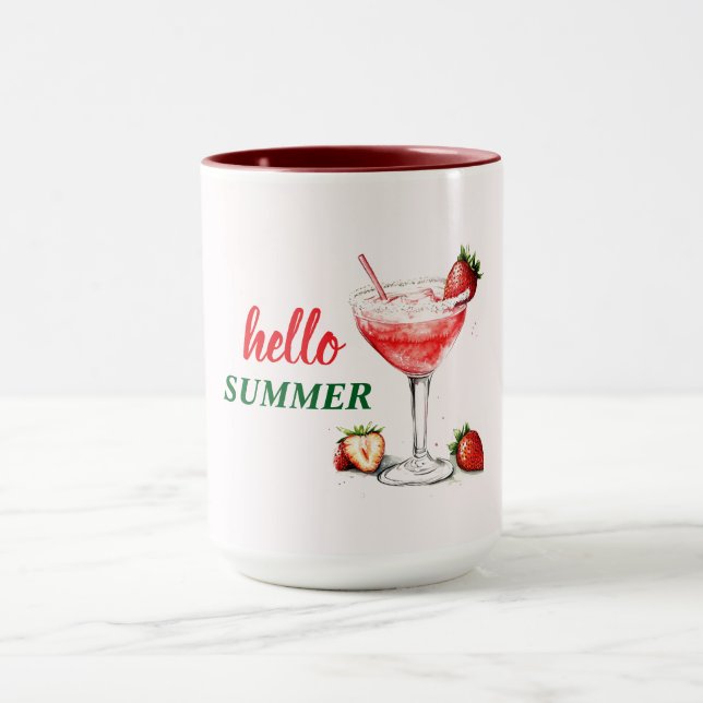 Taza Hello Summer | Strawberry Cocktail Combo Mug (Centro)