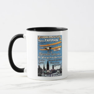 Taza Henry Farman vuela el poster del promo del hombre