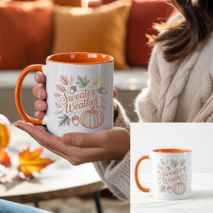 Taza Herencia Suéter Clima Acogedor Café de Otoño