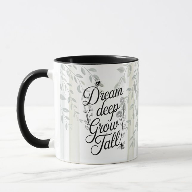 Taza Heritage Dream Deep Grow Tall Botanical Quote (Izquierda)