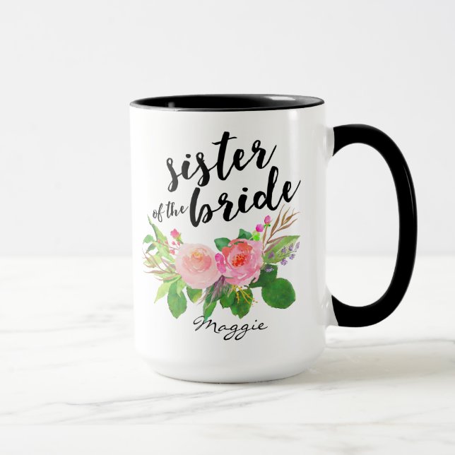 Taza Hermana de la floral acuática de la novia personal (Derecha)