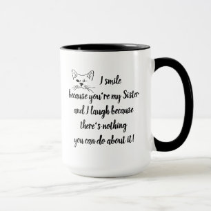 Taza Hermana divertida dice Cita Gato De Invierno