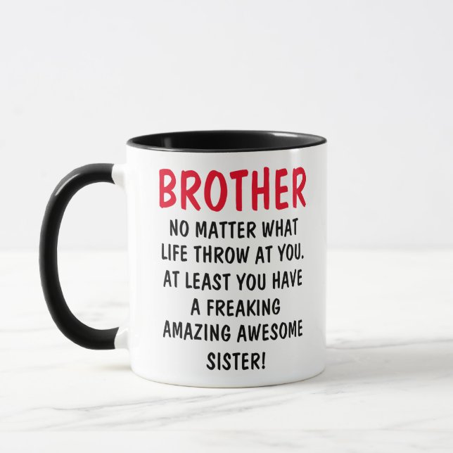 Taza Hermano gracioso Mug, regalo para Hermano, (Izquierda)