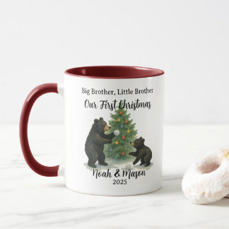 Taza Hermano Mayor Hermano Menor Oso Navidad Personaliz
