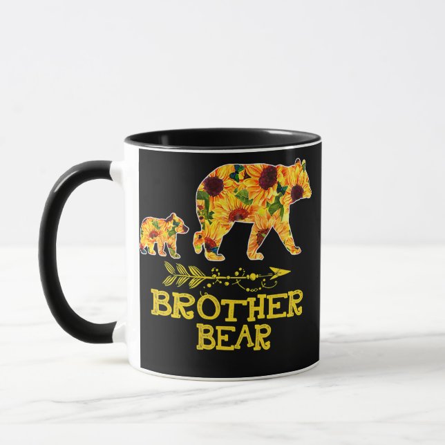 Taza Hermano Oso Sunflower Divertido Padre Madre  (Izquierda)