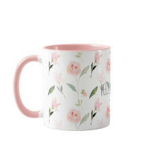 Hermosa acuarela floral Rubor rosa