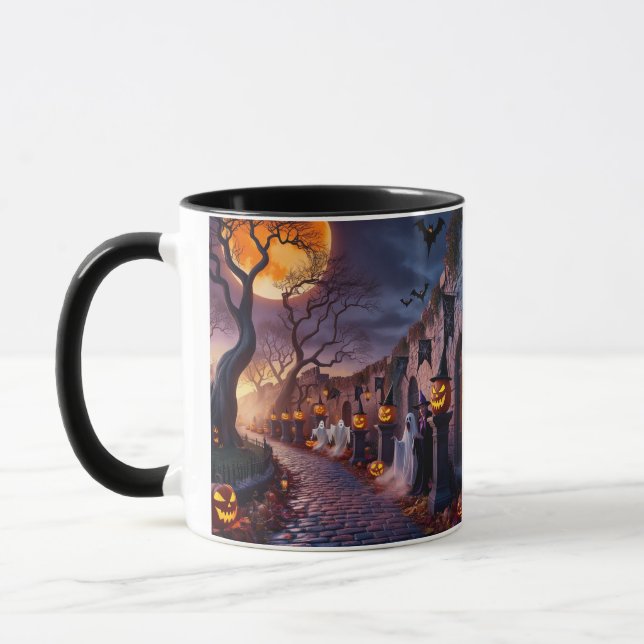 Taza Hermosa Bruja de Halloween, nombre personalizado (Izquierda)