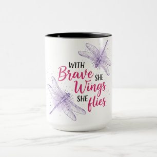 Taza Hermosa cita inspiradora de libélula