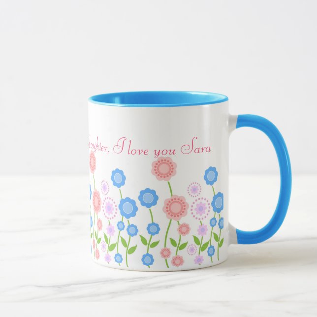 Taza hermosa de las flores para la hija (Derecha)