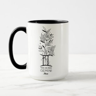 Taza Hermosa Flor del Mes de Nacimiento/Signo del Zodia