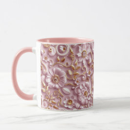 Taza Hermosa floral rosa y turbia