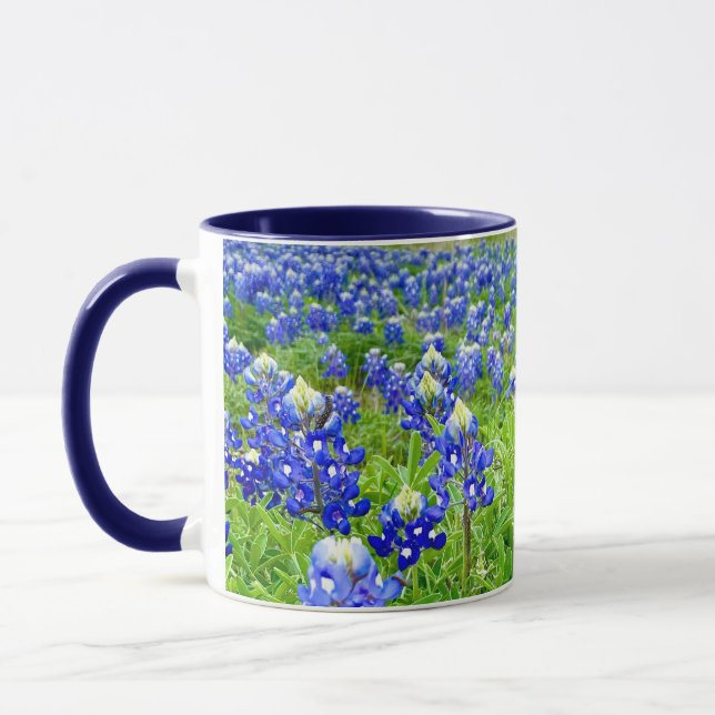 Taza Hermosa fotografía en Bluebonnets Texas (Izquierda)