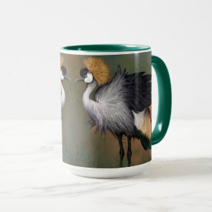 Taza Hermosa Grúa Crowne gris - Pintura mezclada -