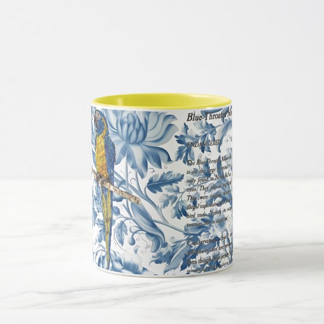 Taza Hermosa Macaw Pintada A Mano (Centro)