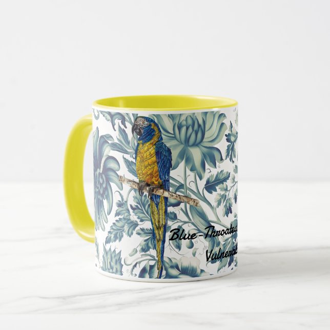 Taza Hermosa Macaw Pintada A Mano (Anverso izquierdo)