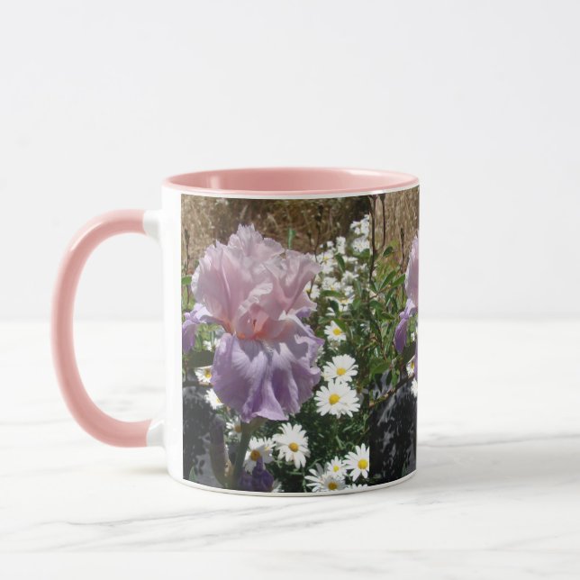 Taza Hermosa morada Iris Flor Flower Fotografía Mug (Izquierda)