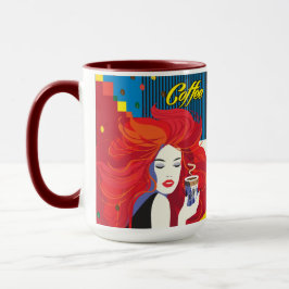 Taza Hermosa mujer de moda y moda del café POP-ART