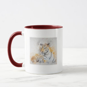 Taza Hermosa pintura de tigres bengalíes