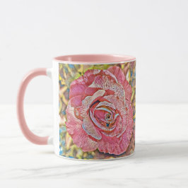 Taza Hermosa pintura rosa de flores Mug