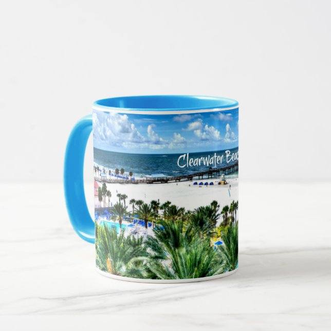 Taza Hermosa playa de Clearwater Beach, Florida (Anverso izquierdo)