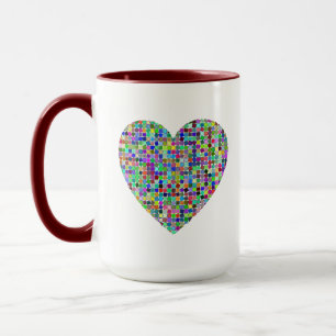 Taza Hermosa plaza colorida Corazón - Amor extendido