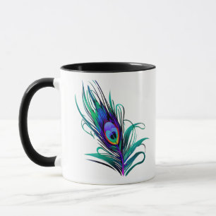 Taza Hermosa pluma de pavo real