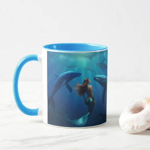 Taza Hermosa Sirena Nadando Con Ballenas Jorobadas,