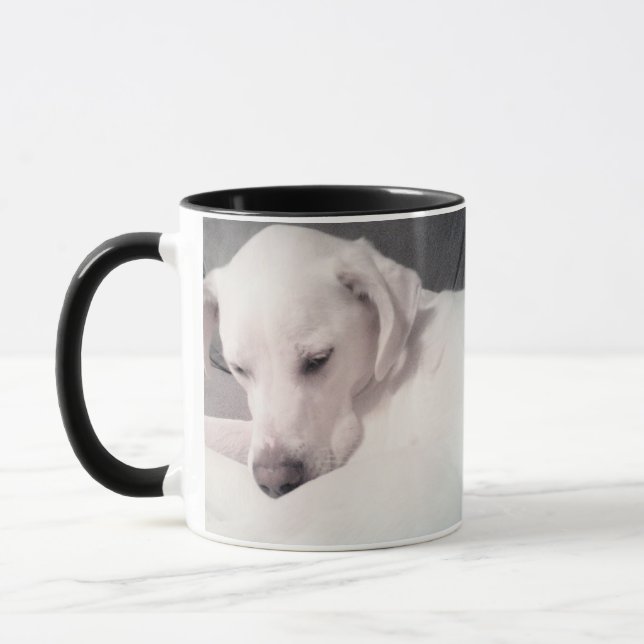 Taza Hermosa Sleepy Labrador Blanco Recuperador Perro M (Izquierda)