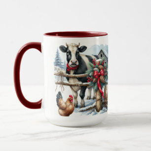 Taza Hermosa vaca de vacaciones con cardenal personaliz