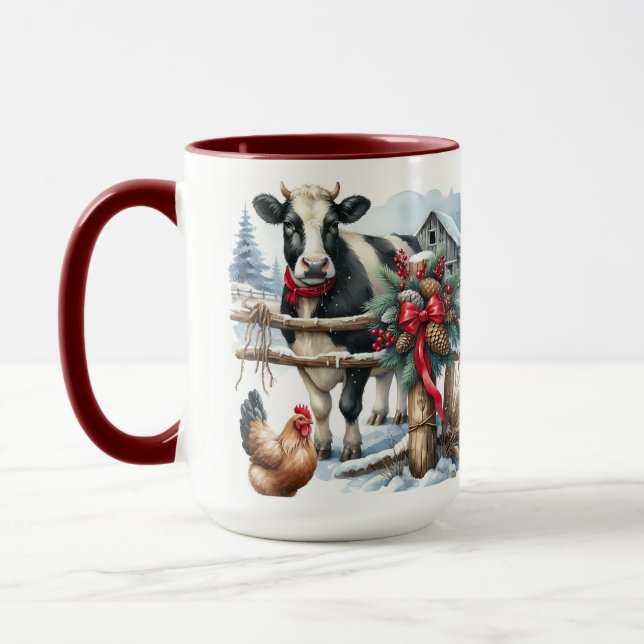 Taza Hermosa vaca de vacaciones con cardenal personaliz (Izquierda)
