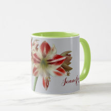Hermosas flores de Amaryllis y personalizado+nombr
