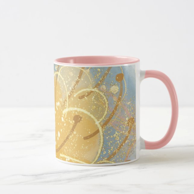 Taza Hermosas flores doradas multicolores, (Derecha)