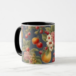Taza Hermosas frutas y flores. Estilo francés