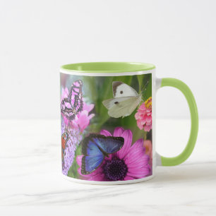 Taza Hermosas mariposas flores silvestres adoran el ver