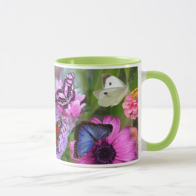 Taza Hermosas mariposas flores silvestres adoran el ver (Derecha)