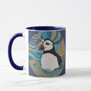 Taza Hermosas olas del océano Atlántico de Puffin