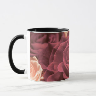 Taza Hermosas rosas rojas rosadas flores foto romántico