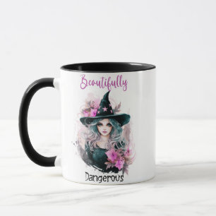 Taza Hermosas y peligrosas flores rosadas de bruja Hall