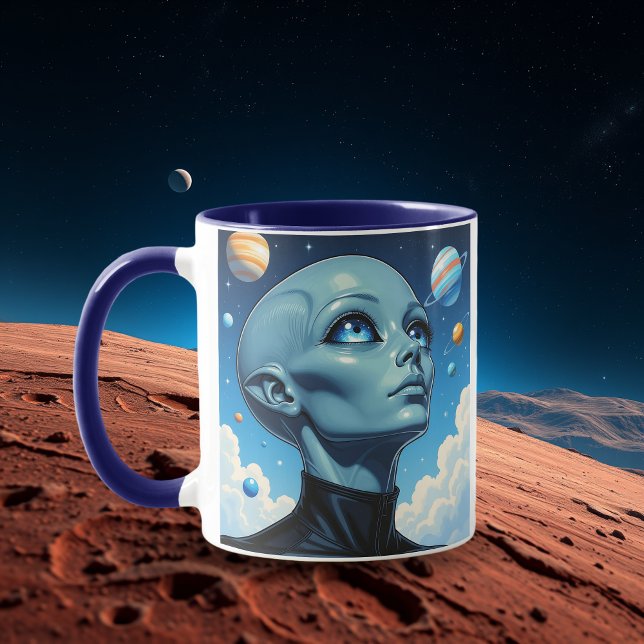 Taza Hermoso Alien Extraterrestre Personalizado (Subido por el creador)