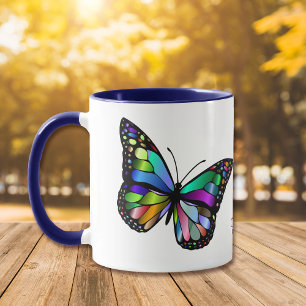 Taza Hermoso arte de mariposa brillante
