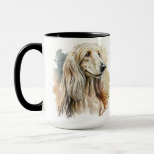 TAZA HERMOSO BLONDE COLOR DE AGUA AFGANO HOUNG DOG