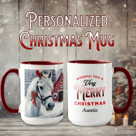 Taza Hermoso caballo de vacaciones con cardenal persona