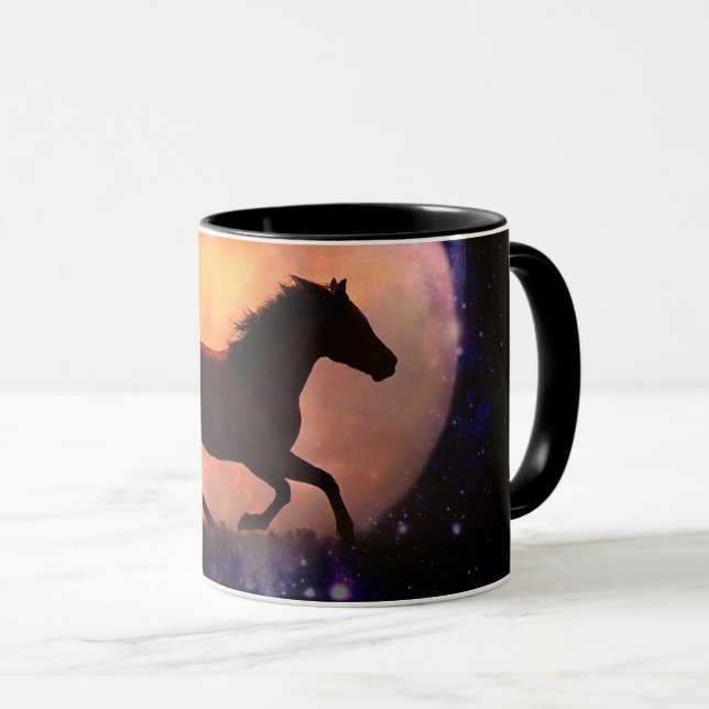 Taza Hermoso caballo Fantasy Moon CoffCup Mug (Anverso derecho)