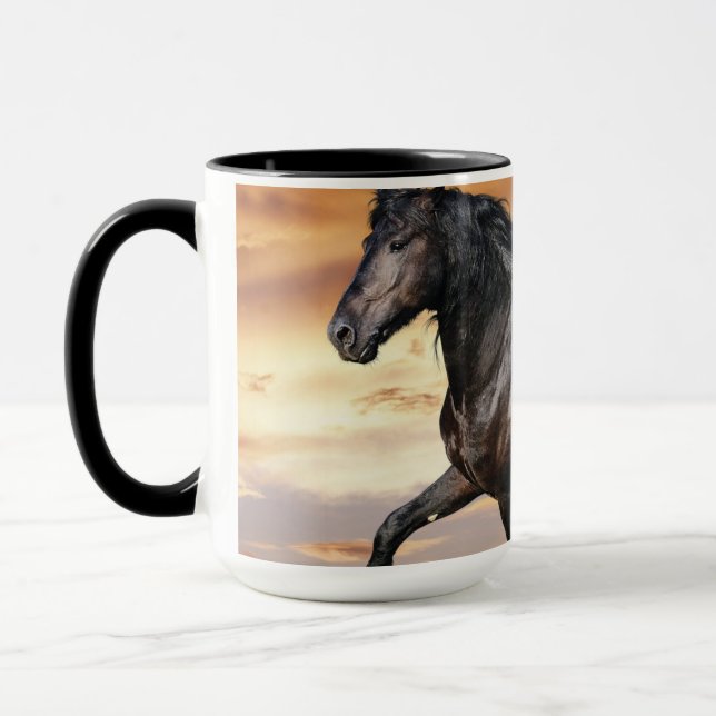 Taza Hermoso caballo negro (Izquierda)