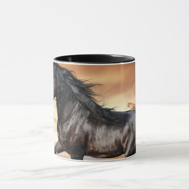 Taza Hermoso caballo negro (Centro)