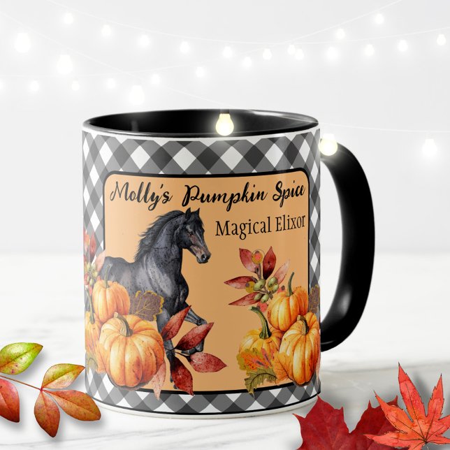 Taza Hermoso caballo otoño (Enjoy this beautiful customizable mug!)