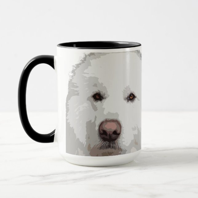 Taza Hermoso café de perro de los grandes Pirineos (Izquierda)
