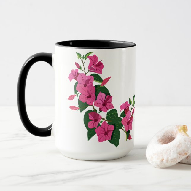 Taza Hermoso café mágico floral personalizado (Con donut)