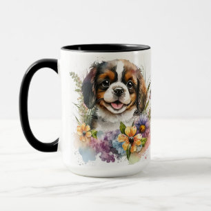 TAZA HERMOSO COLOR DE AGUA CAVALIER KING CHARLES SPANIE