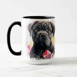 TAZA HERMOSO COLOR DE AGUA GRIS CAÑA CORSO CARA DE PERR